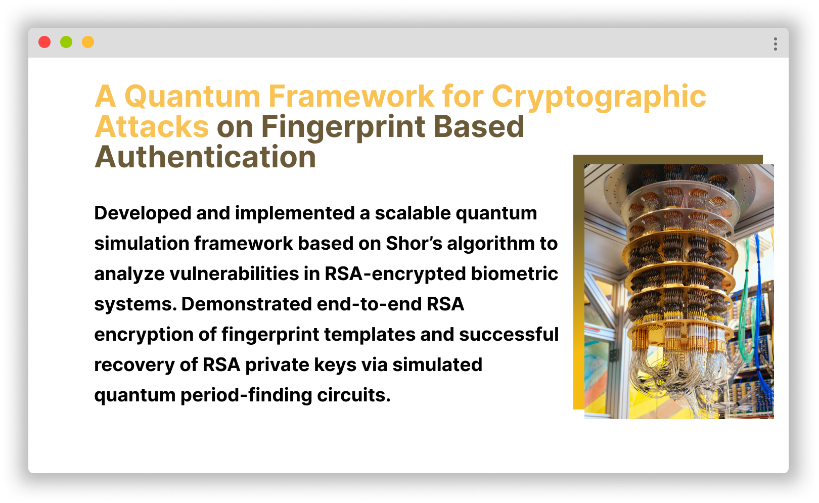 A Quantum Framework for Cryptographic Attacks on Fingerprint Based Authentication